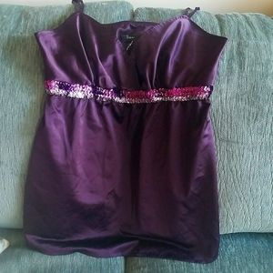 Satin purple tank top